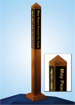 Desktop 20" Peace Pole Black Brass Plate