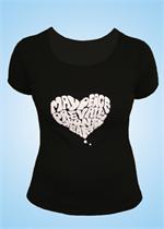 May Peace Prevail on Earth Heart Tee Black